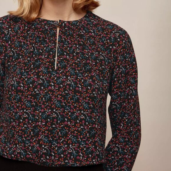 Whistles‎ Starflower Print Floral Classic Balloon Sleeve Blouse Top Size 8 - Picture 7 of 13